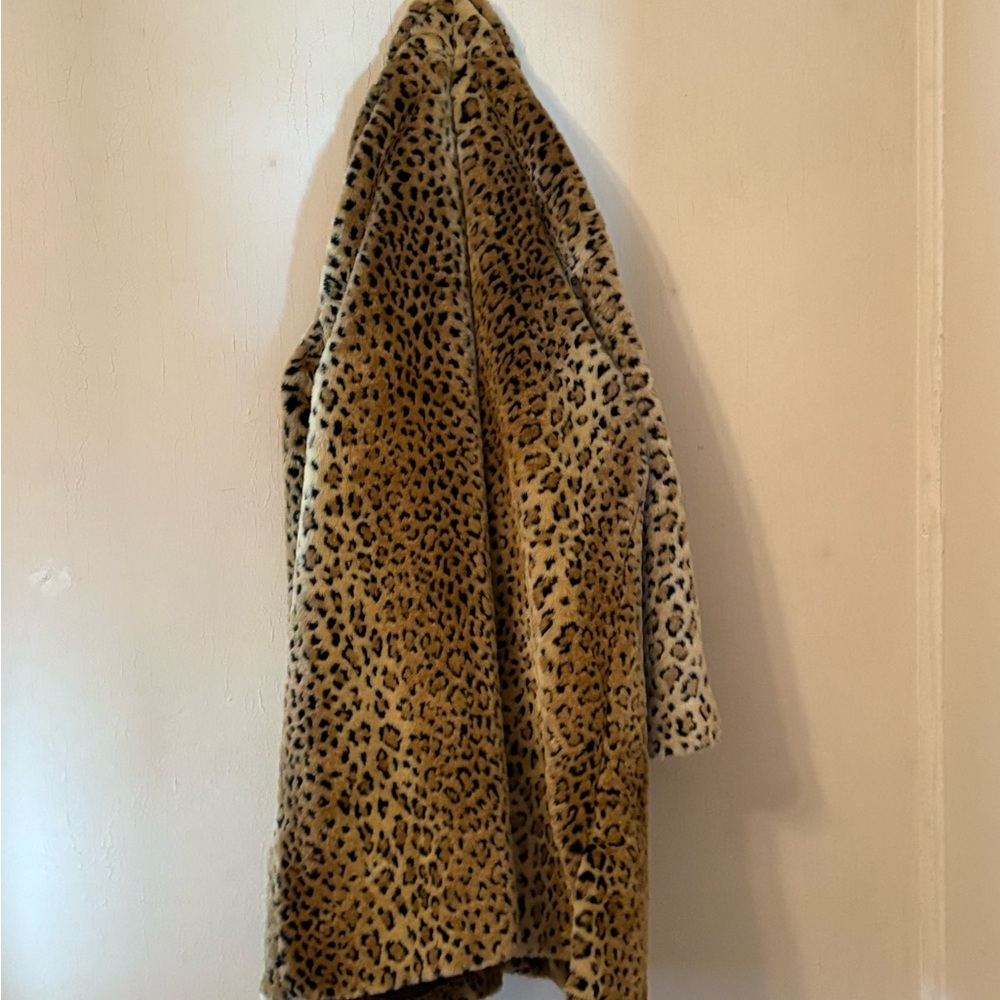 Leopard Print Faux Fur Coat